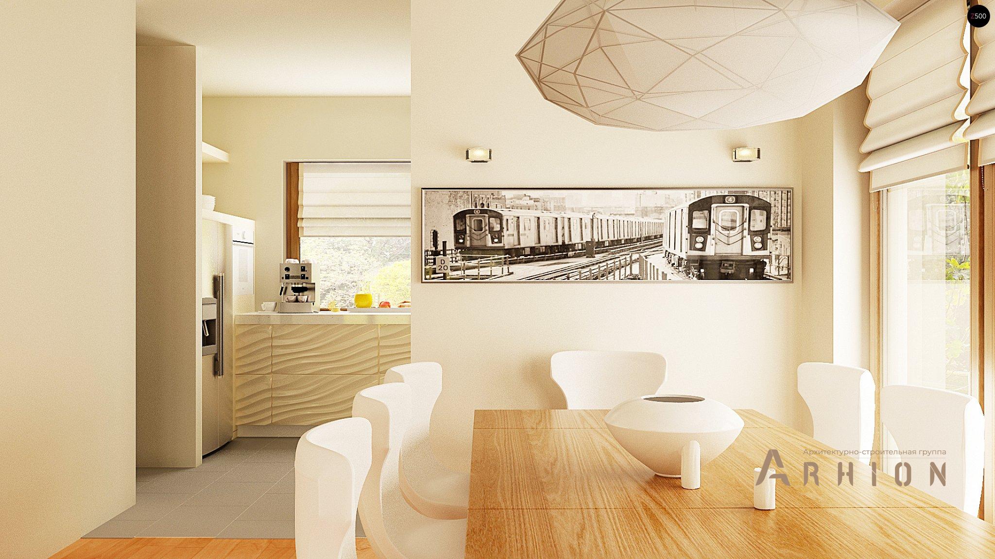 7. Проект одноэтажного дома в современном стиле с четырехскатной, Z270 A, площадью - 239 кв c мансардой, терассой, балконом, гаражом